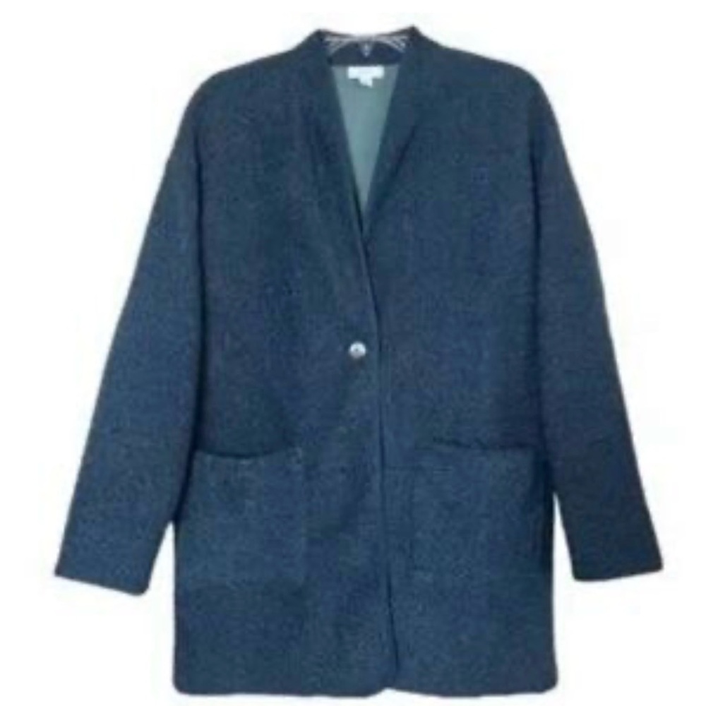 Pure J.Jill Sz Small Dark Teal Deep Pile Fleece Beautiful Mid-Weight Coat